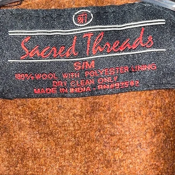 Sacred Threads Wool Blazer Patchwork Plaid Womens Size Small / Medium - Picture 3 of 8